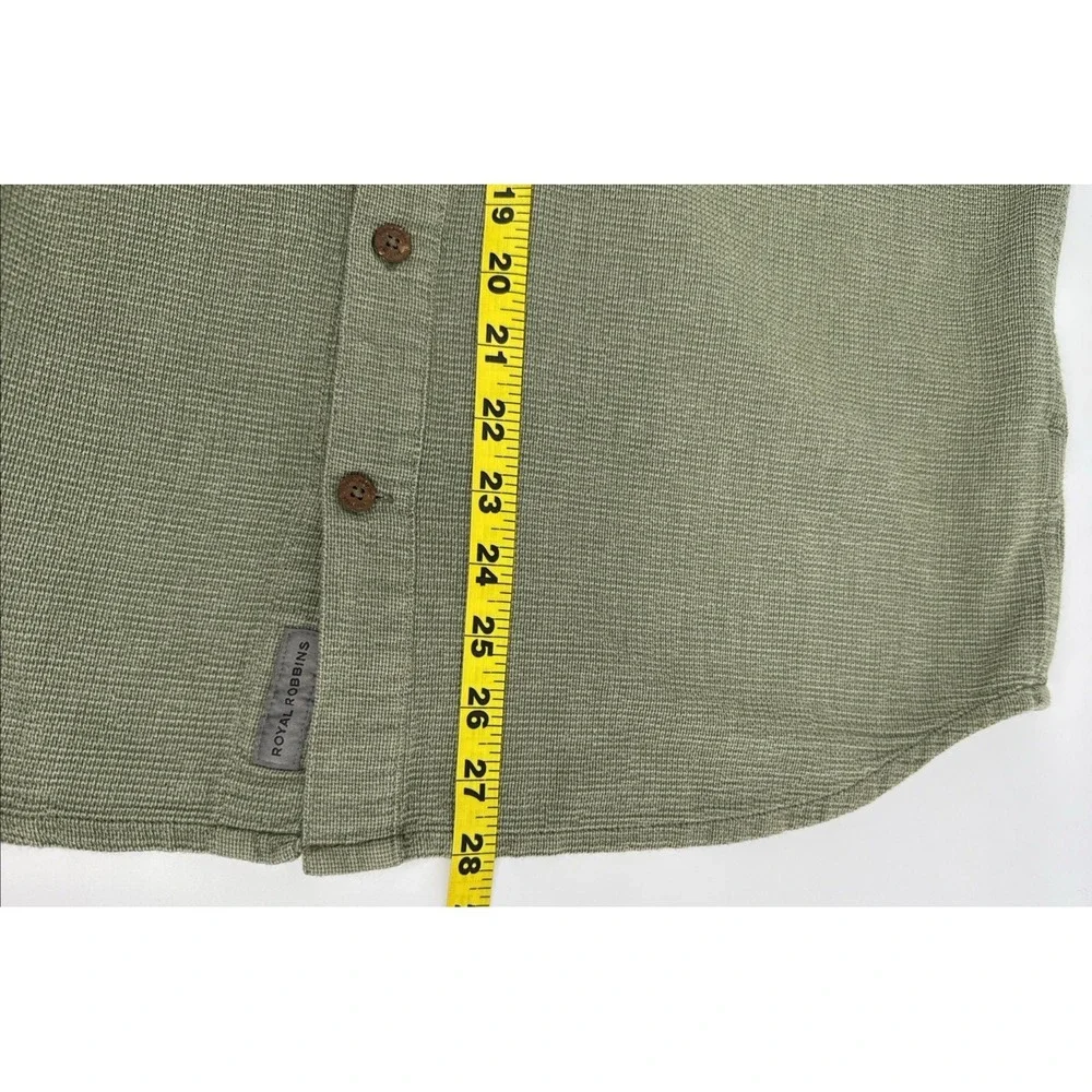 Royal‎ Robbins Shirt Men L Organic Cotton Sage Green Textured Outdoor Travel